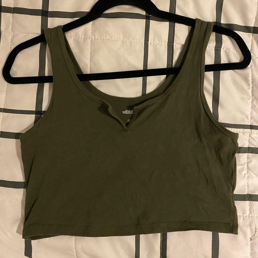 Olive green tank cropped